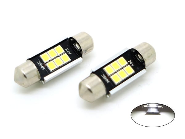 24 volt C5W 36mm  LED 6000K 2-pack 24 V