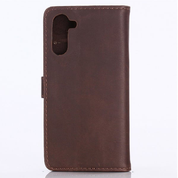 Crazy Horse Pung Etui til Samsung Galaxy Note 10 - Kaffe