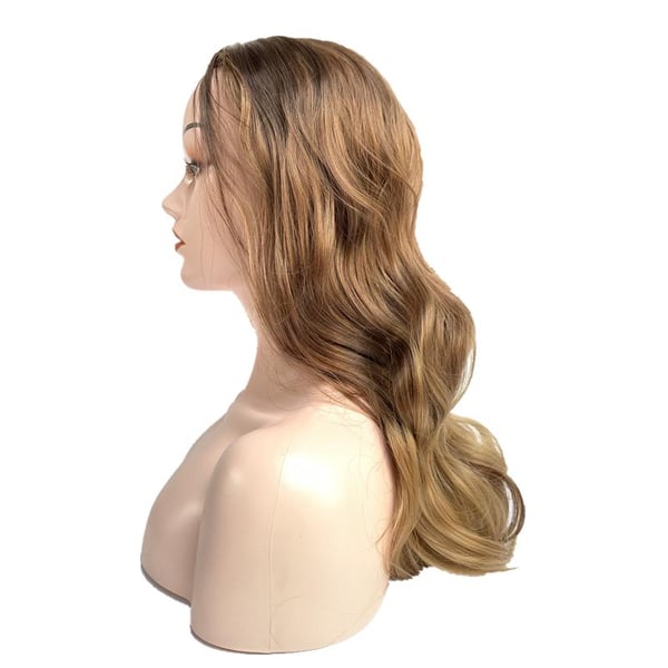 Parykk Blond/brun inkl. parykknett og hårforlengelseskam