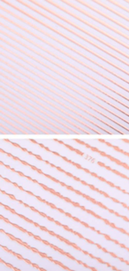2 stk Nagelstickers striper neglepynt - Rosé sølvgull