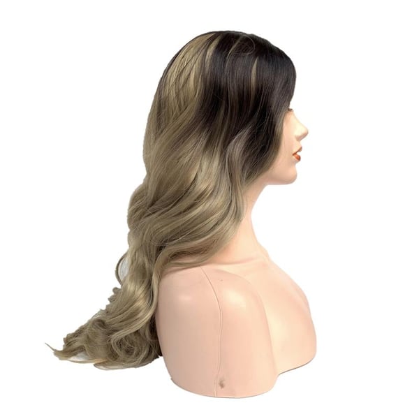 Parykk Blond/brun inkl. parykknett og hårforlengelseskam