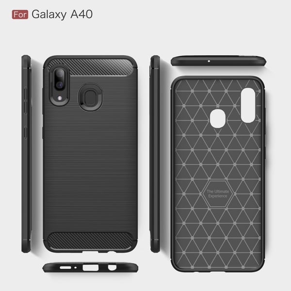 Samsung Galaxy A10 Karbonfiber Teksturdeksel - Svart