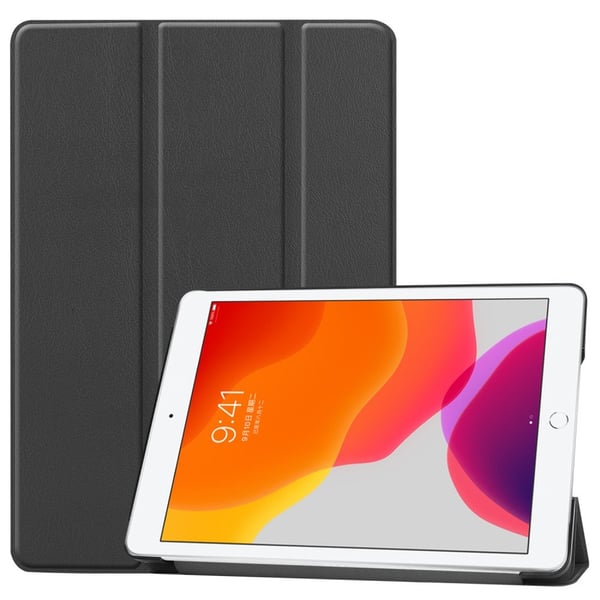 Tri - Fold Stander Tablet Cover til iPad 10.2 2021 2020 2019 Beskyttende Smart Etui med Automatisk Sleep og Wake - Sort