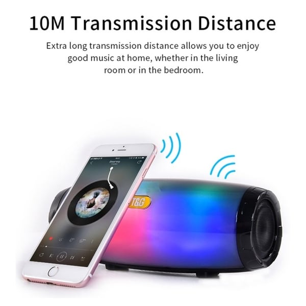 Bluetooth Kaiutin LED-valoilla - Langaton – Musta