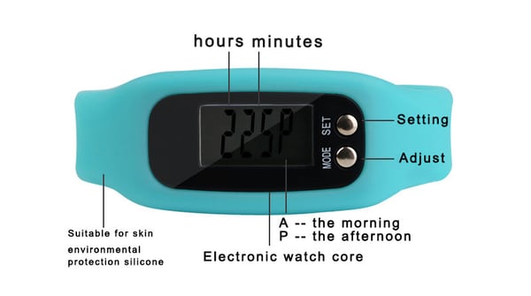 Pedometer Pedometer klokke - modell behagelig å ha på seg - svart