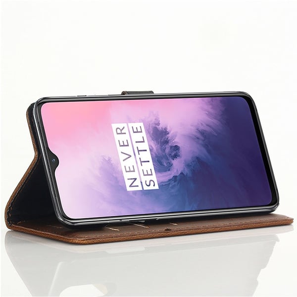OnePlus 7 Retro Plånboksfodral - Coffee