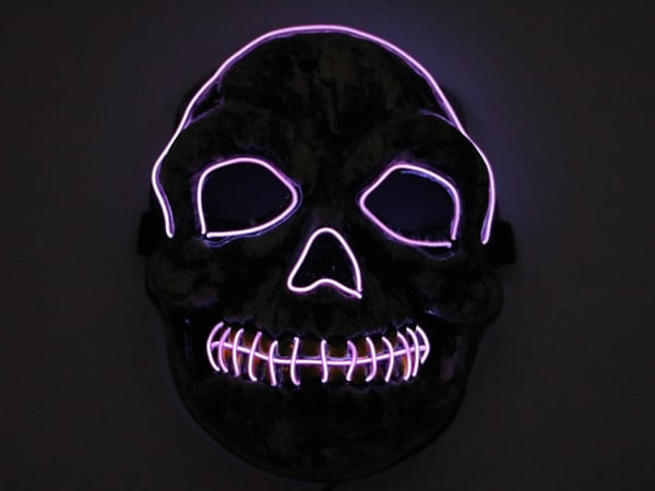 Mask dödskalle med Glowstrip Lila / Purple