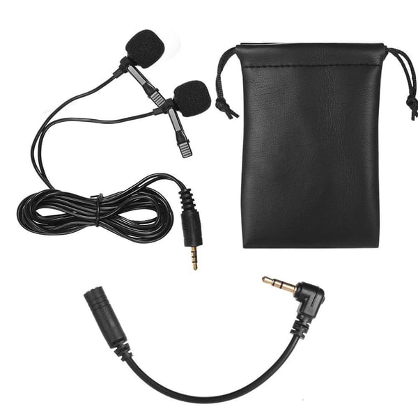 Dobbelt - hoved Lavalier Revers Omnidirektionel Clip - on Mikrofon