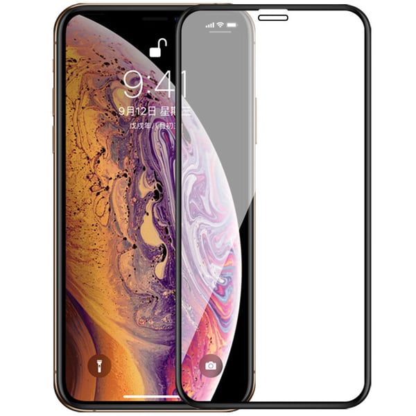 SKALO iPhone XS Max FULL-FIT Hærdet Glas Skærmbeskyttelse