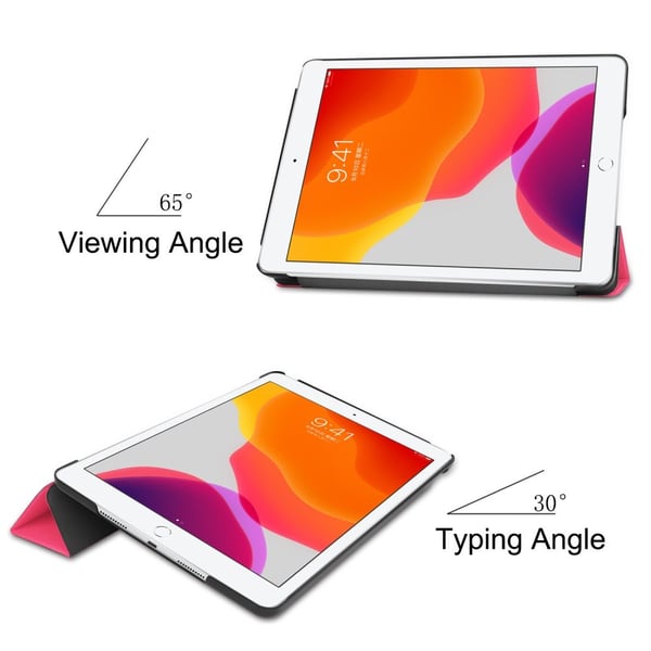 Apple iPad 10.2 2021/2020/2019 Trifoldbart Slim Fit Deksel - Rosa