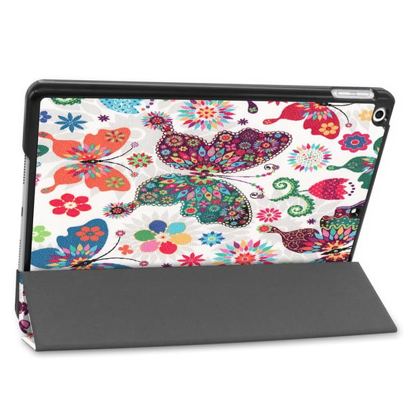 Apple iPad 10.2 Trifoldet Stand Tablet - Taske - Sommerfugl