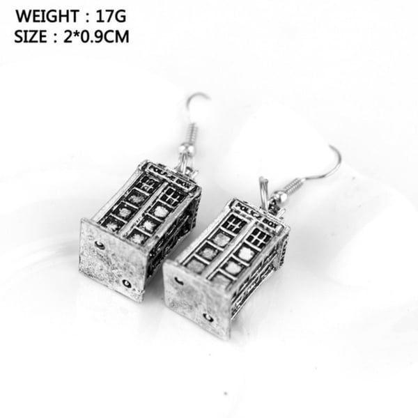 Örhängen Tardis Doctor Who Police Box Silver