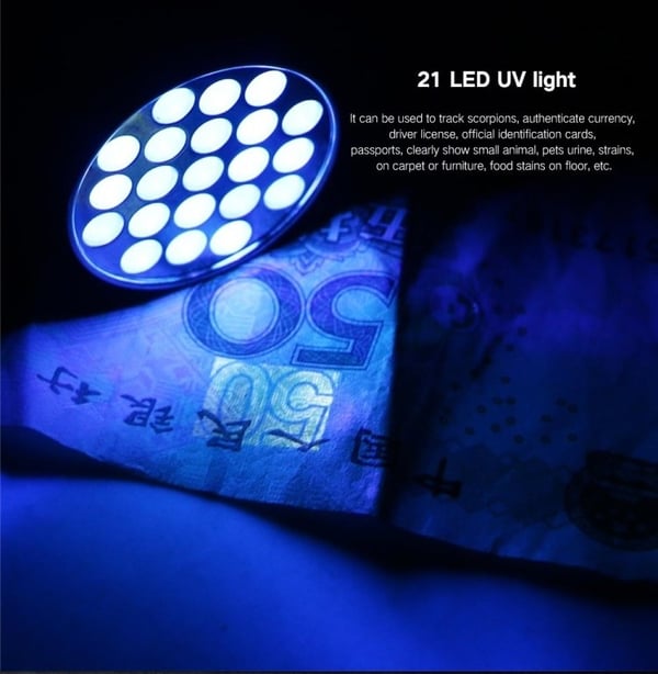 2-Pak - UV-lampe / Blacklight Lommelykt – Sedeldetektor