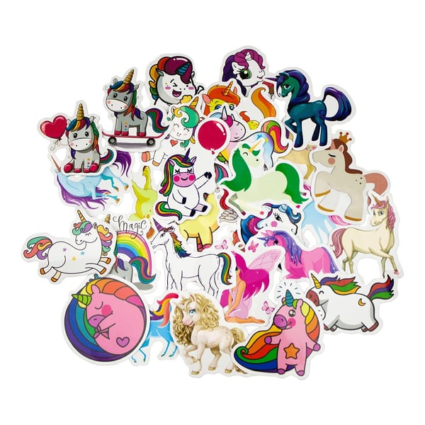 Storpakke Klistremerker og Dekaler - Unicorn #1