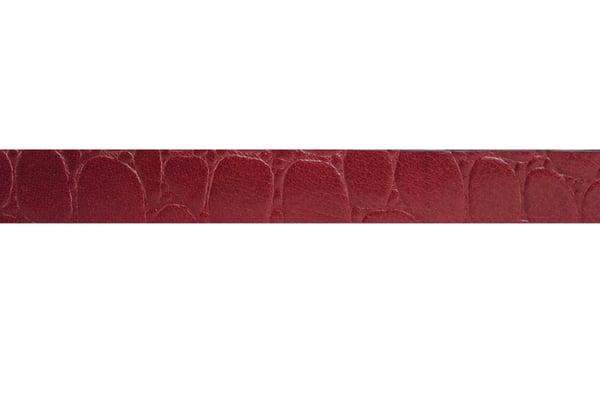 Vinrött 25mm crocco damskärp i kalvläder