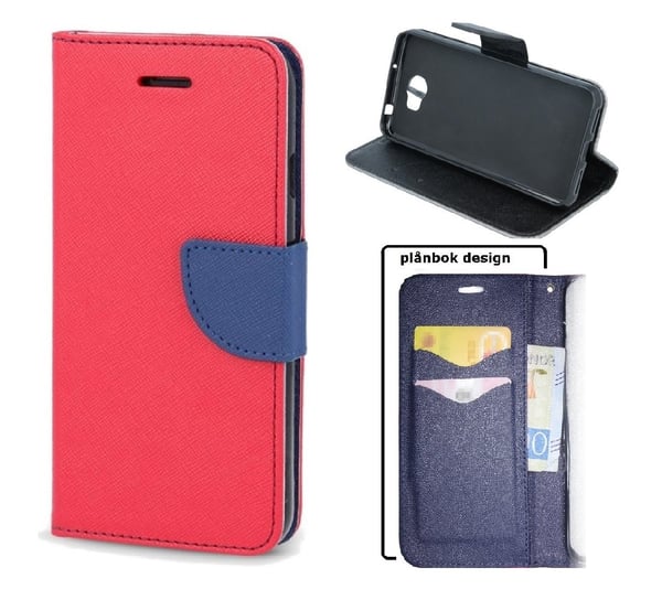 Samsung Galaxy A10 - Smart Fancy -mobiililompakko - Punainen/Laivastonsininen