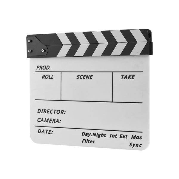 Instruktør Film Clapboard Movie Cut Scene Clapper Board - Sort & Hvid