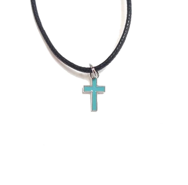 Halsband Kors Turkos
