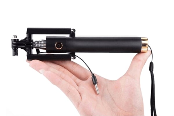 Selfiestick kompakt svart/blå, Avtryckare  Flera färger