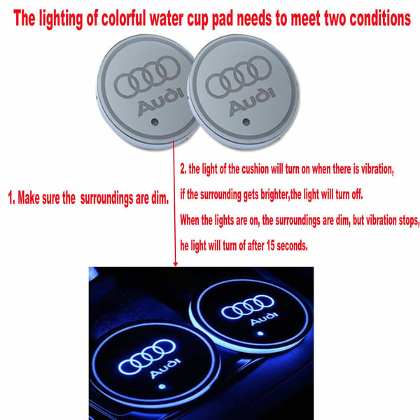 2X Audi-logo Før baseplaten til koppholderen