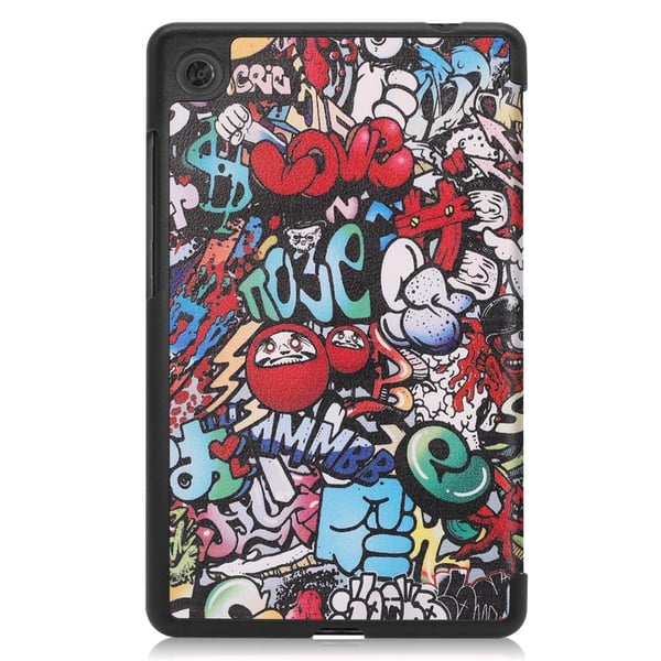 Kuvioitu kolmiosainen suojakotelo Lenovo Tab M7 - Graffiti