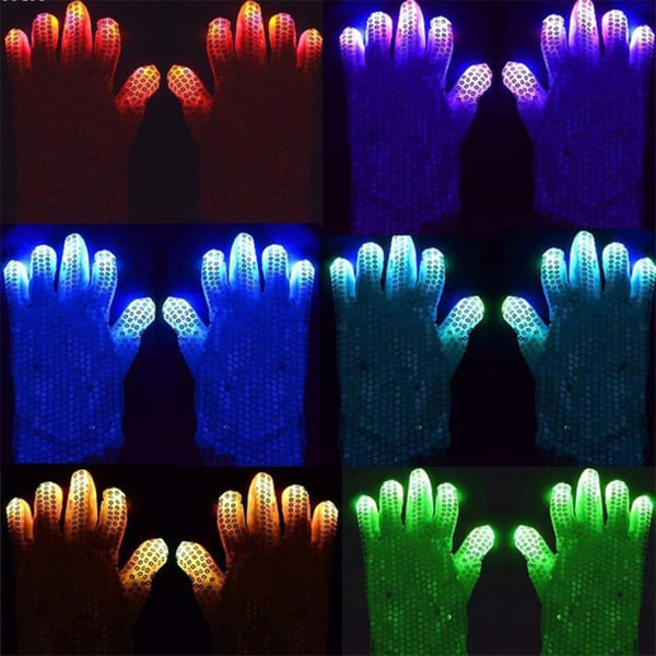 Votter / Hansker med LED-lys - 6 Forskjellige Lysmoduser