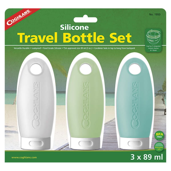 COGHLANS TRAVEL BOTTLE SET CG1950, flaskor handbagage, mjuka småflaskor