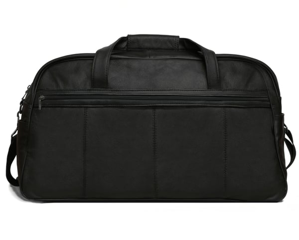 Svart weekendväska / sportbag i äkta läder