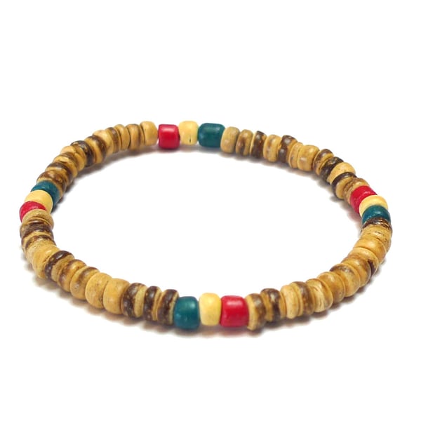 Rastaarmband av cocopärlor