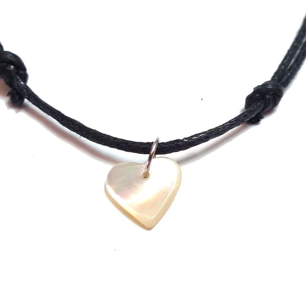 Halsband Hjärta Pärlemor