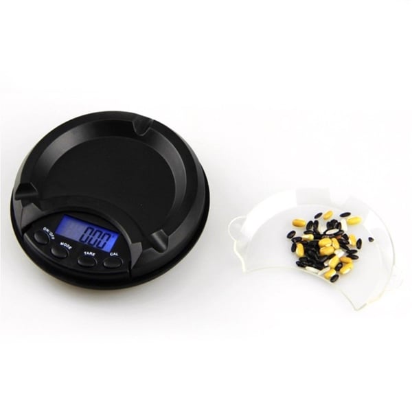 Digital gullsmedvekt 0,01 g til 500 gram - askebeger