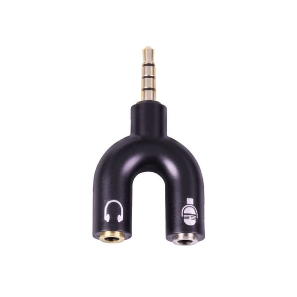 Splitter for øretelefoner og mikrofon - 3.5mm