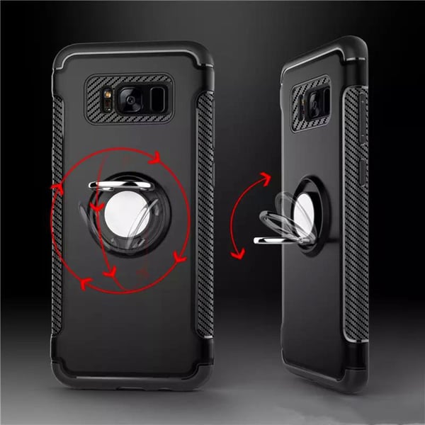 Iphone 6 + / 6S + hybridi panssarikuoren magneettikotelo musta