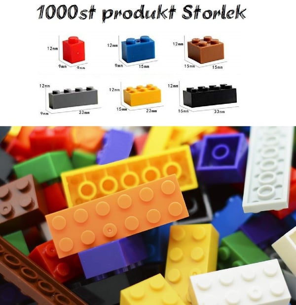1000 dele Byggeklodser Kompatible med de fleste store kendte mærker