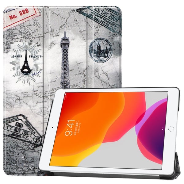 Apple iPad 10.2 Pattern PU Trifoldet Stand Tablet - etui - Kort