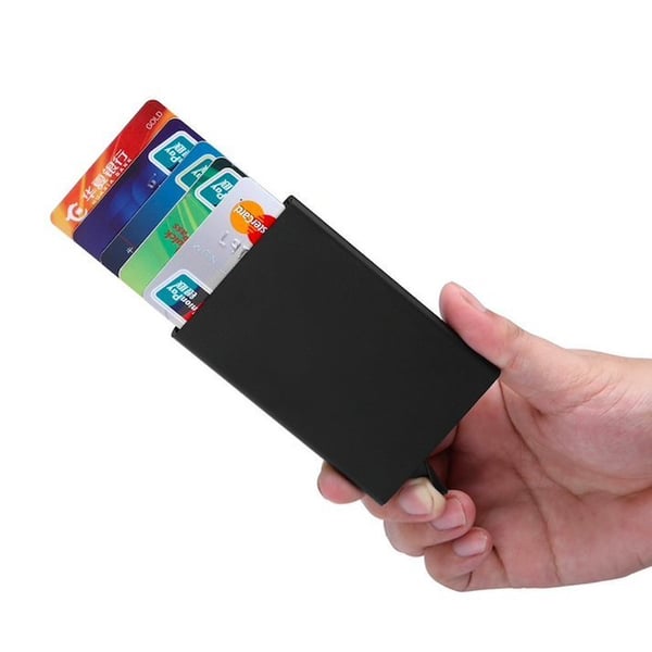 Pop-up kortholder - aluminiumsdeksel - (RFID-sikker)