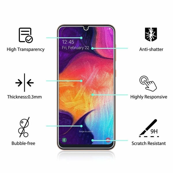 2 kpl Samsung Galaxy A40 Karkaistu lasi Näytönsuoja (SM-405FN)