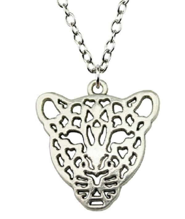 Halsband Leopard Kattdjur Silver