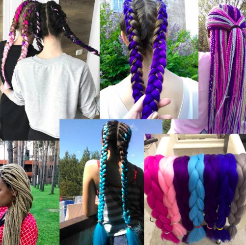 Jumbo-punos, Ombre-punos, Rasta-punos - 24 väriä