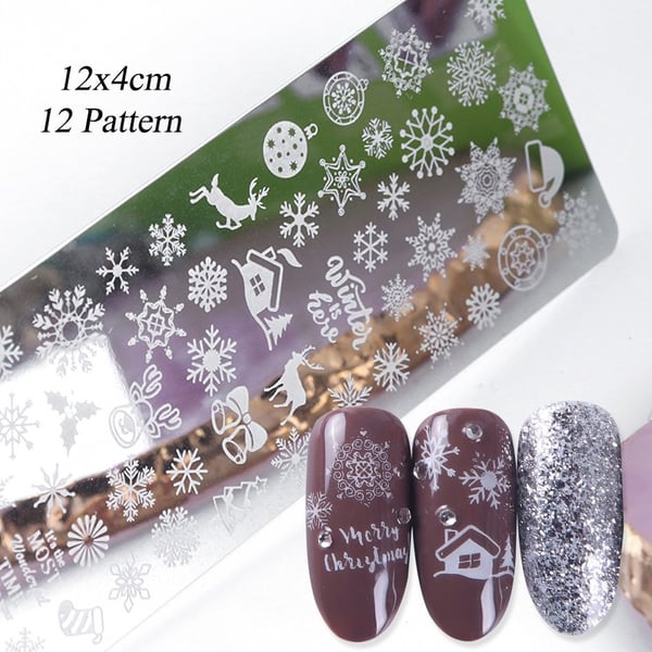 Nailart stempelplate, Nailstempel - julemotiver, julepynt