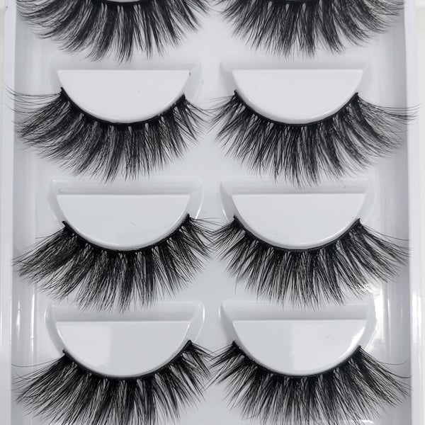 5 par falske øyevipper - 3D faux mink - G504