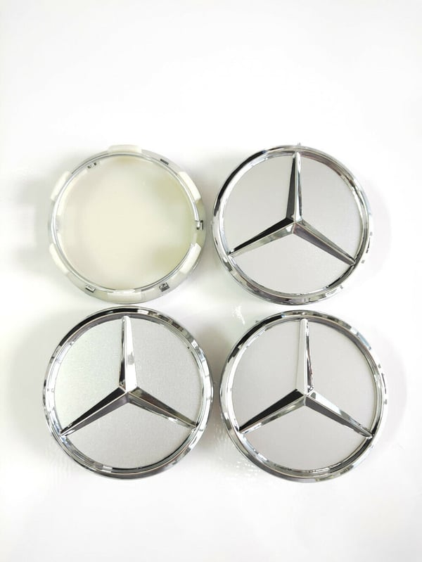 MB37 - 60MM 4-pack Centrumkåpor Mercedes Benz chrome