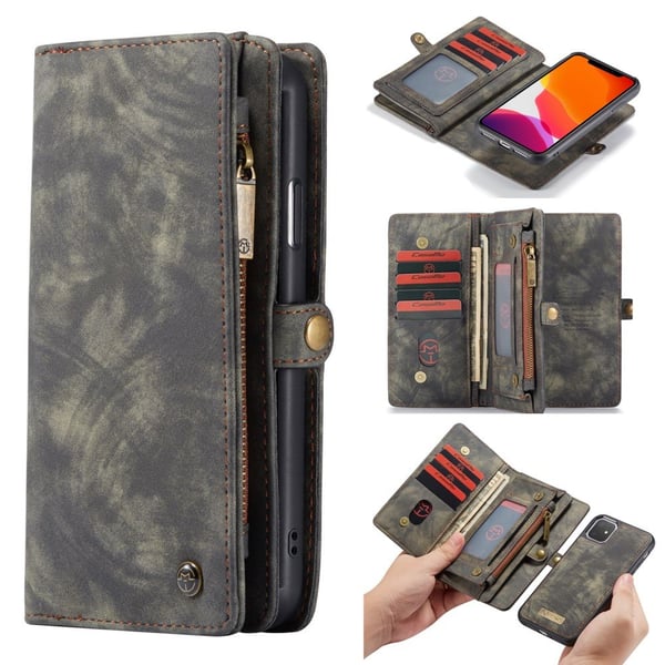 iPhone 11 CASEME Split Wallet Etui - Grå