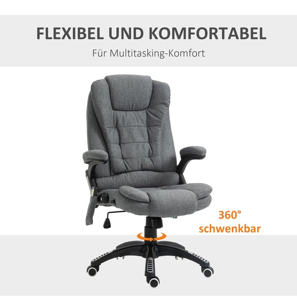 Massagestol, 67x74x116-126 cm, Mørkegrå