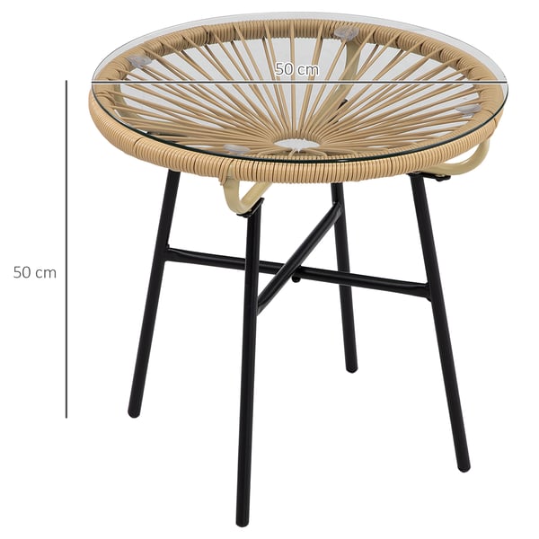 Bistrobord, 50x50x50 cm, Sort, Beige