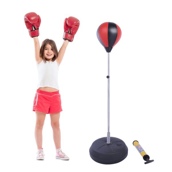 Punching Ball Sæt, Justerbar Højde 125x145 cm, Rød