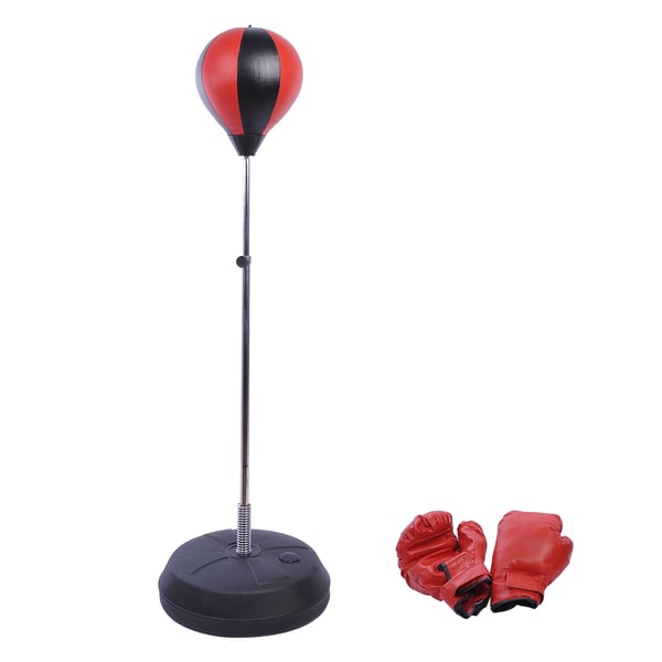 Punching Ball Sæt, Justerbar Højde 125x145 cm, Rød