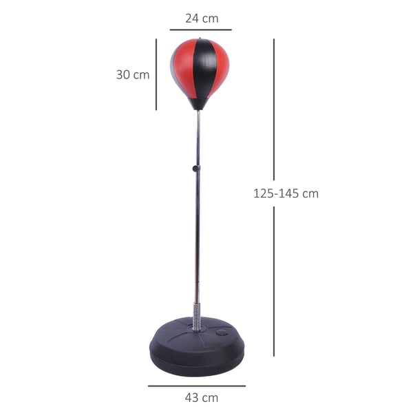 Punching Ball Sæt, Justerbar Højde 125x145 cm, Rød
