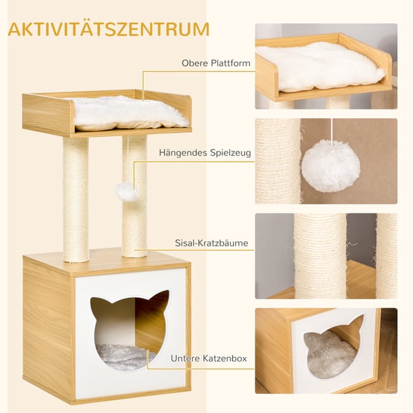 Kattkoja, 35x35x81 cm, Natur