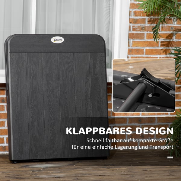 Trädgårdsbord, 180x75,5x73 cm, Mörkgrå